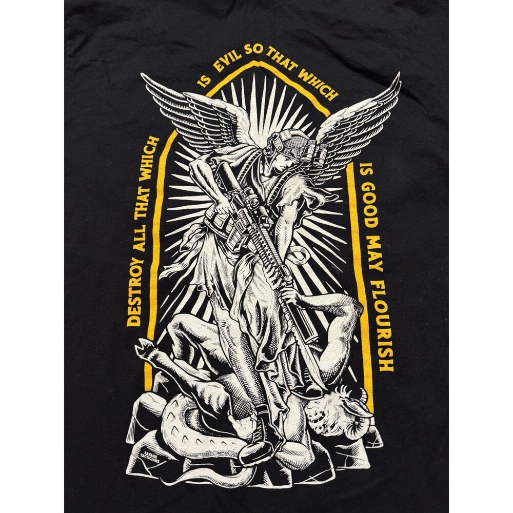 Savage Tacticians Shirt Mens Large Black Savtac Angel Military T-Shirt Tactical - Picture 5 of 6